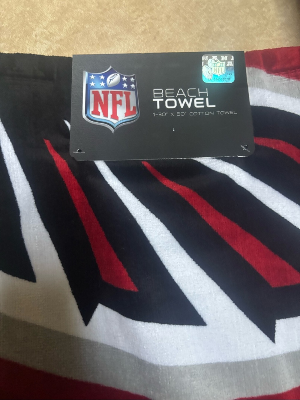 NFL Red, Black, White and Gray Graphic Beach Towel Atlanta Falcons